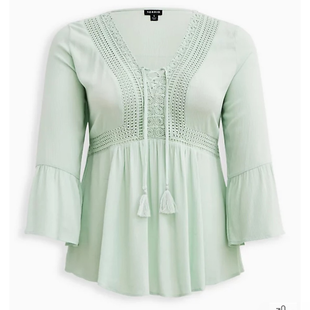 TORRID LACE-UP BABYDOLL TOP